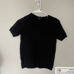 Ann Taylor Black Crew Neck Work Shirt